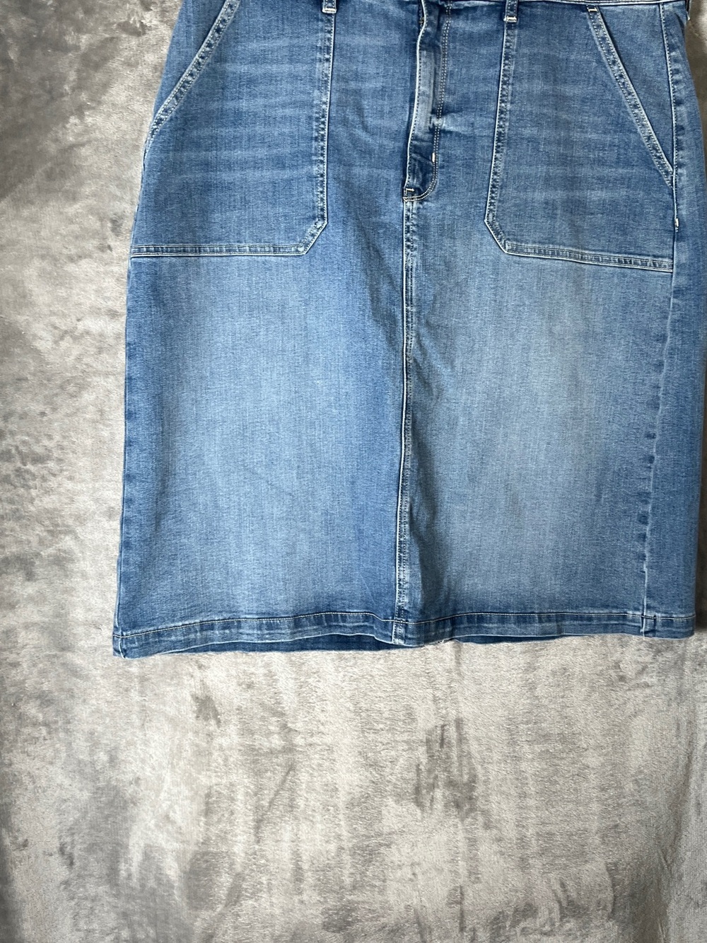 St. John's Bay Light Blue Denim A-Line Skirt - Picture 2 of 11